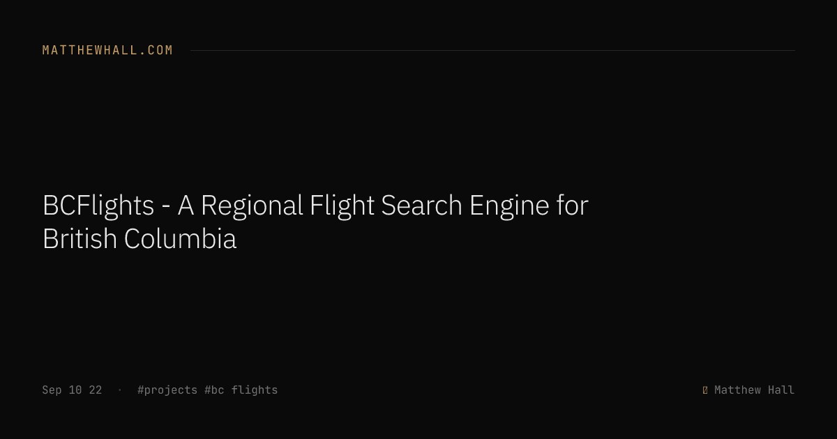 BCFlights - A Regional Flight Search Engine for British Columbia ...