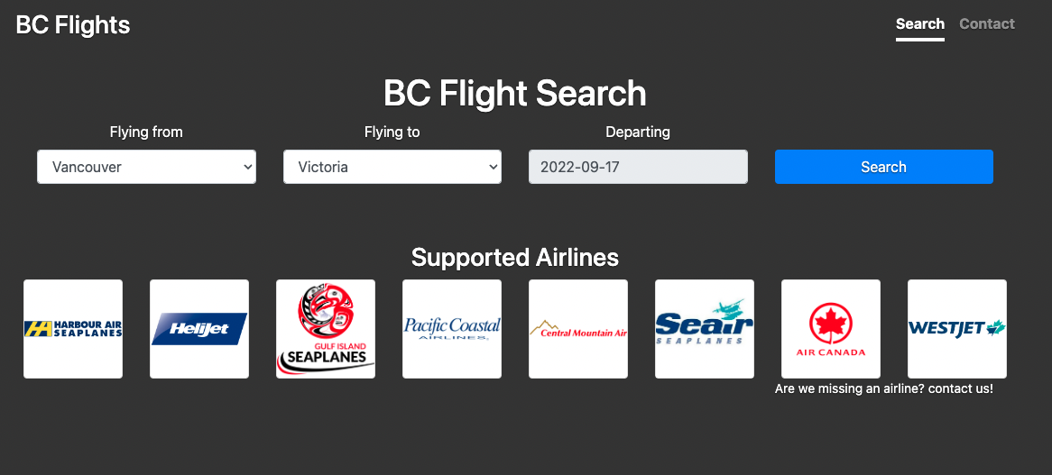 BC Flights - Homepage