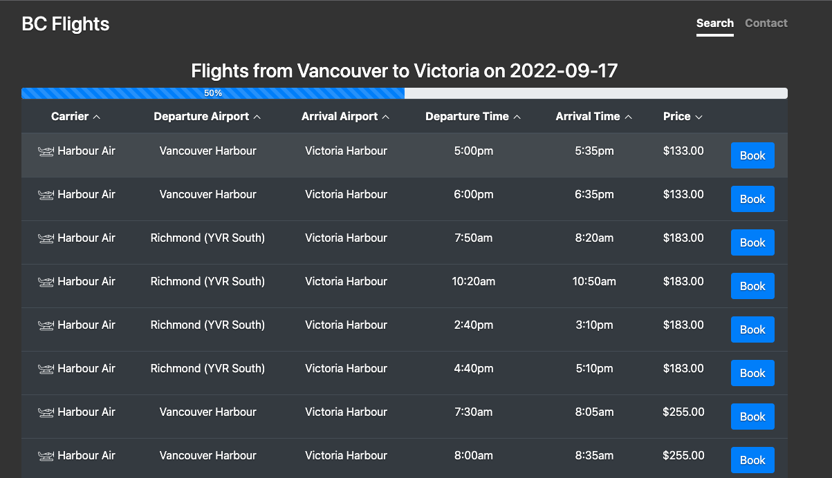 BC Flights - Flight Search